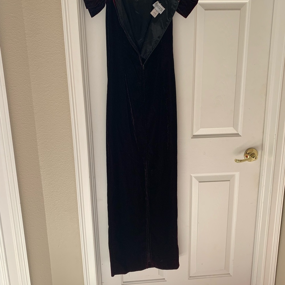 Roberta Bridal Black Velvet Maxi Gown